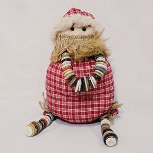 Santa Claus Shelf Sitter Button Arms Legs Figurine
